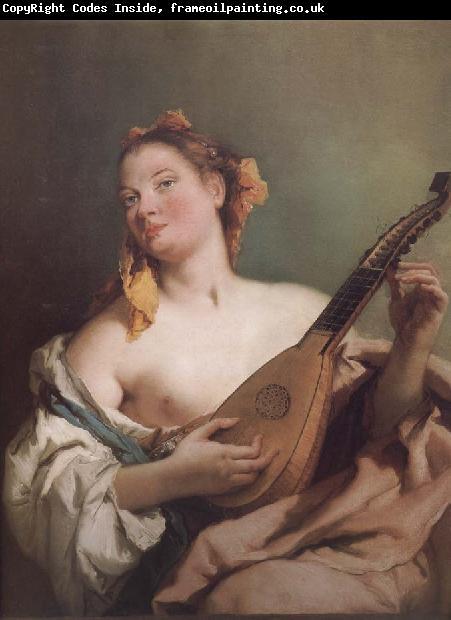 Giovanni Battista Tiepolo Mandolin played the young woman